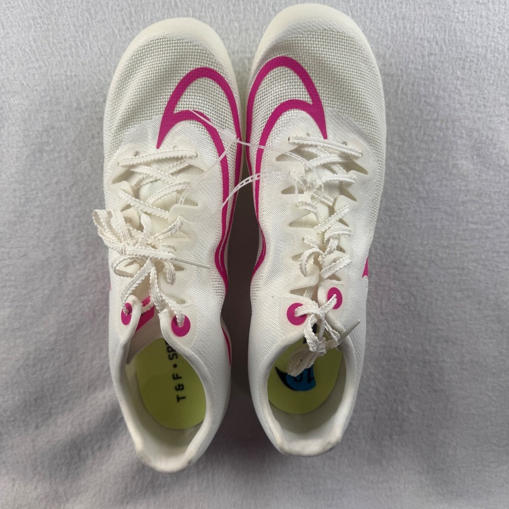 Nike ZOOM Fly Track and Field Sprinting Spikes DR2741-100‎ White Pink Size 10